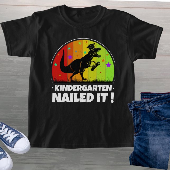 Kindergarten "Nailed It!" T-Rex Dino Child's T-Shirt (Creator Uploaded)
