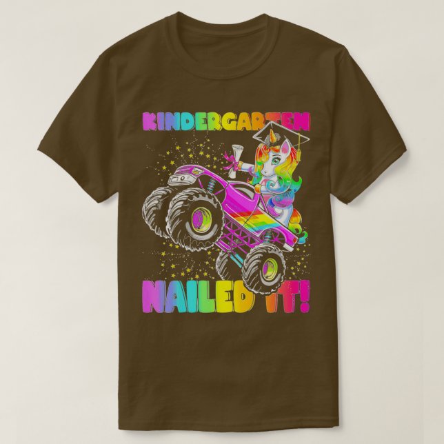 Kindergarten Nailed It Unicorn Monster Truck 2 T-Shirt (Design Front)