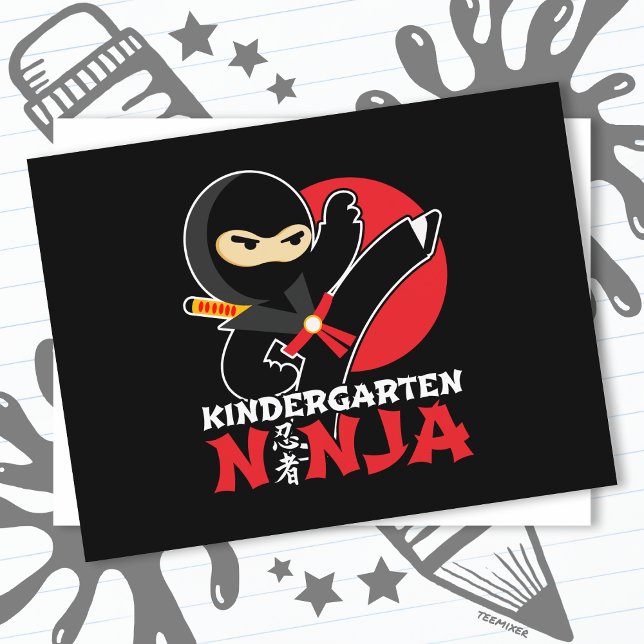 Kindergarten Ninja Kick First Day Back To School Postcard (Creator Uploaded)
