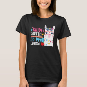 Kindergarten No Prob Llama First Day Of School Tea T-Shirt