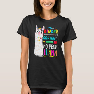 Kindergarten No Prob Llama Teacher 100 Days Of Sch T-Shirt