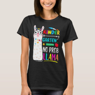 Kindergarten No Prob Llama Teacher Back To School T-Shirt
