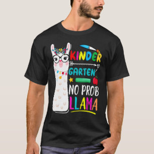 Kindergarten No Prob Llama Teacher Back To School T-Shirt