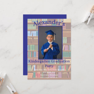 Kindergarten Pre-K Graduation Bookshelf Picture Invitation