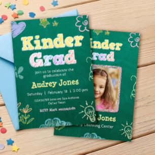Kindergarten Preschool Graduation with Photo Invitation