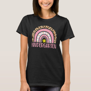 Kindergarten Rainbow Leopard Student Teacher Team  T-Shirt