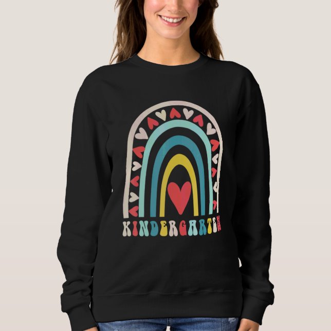 Kindergarten Rainbow Team Kindergarten Squad Back  Sweatshirt (Front)
