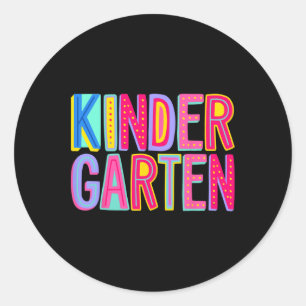 Kindergarten Rainbow Vibes Teacher Kids Back To Sc Classic Round Sticker