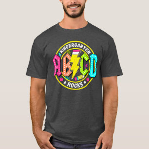 Kindergarten Rocks ABCD Back to School Funny Rocke T-Shirt