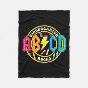 Kindergarten Rocks - Abcd Back To School Teachers  Fleece Blanket
