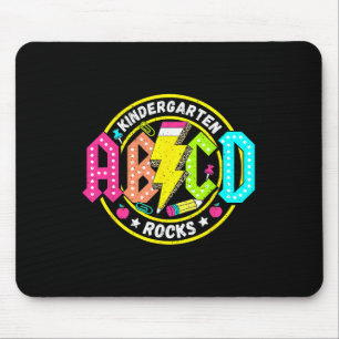 Kindergarten Rocks Abcd Ck To School Funny Rock Te Mouse Pad