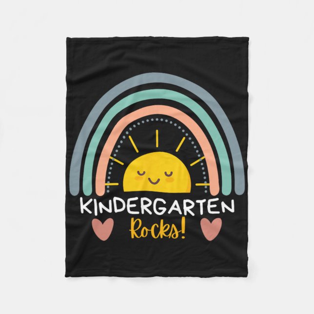 Kindergarten Rocks Kindergarten Teacher Team Back  Fleece Blanket (Front)