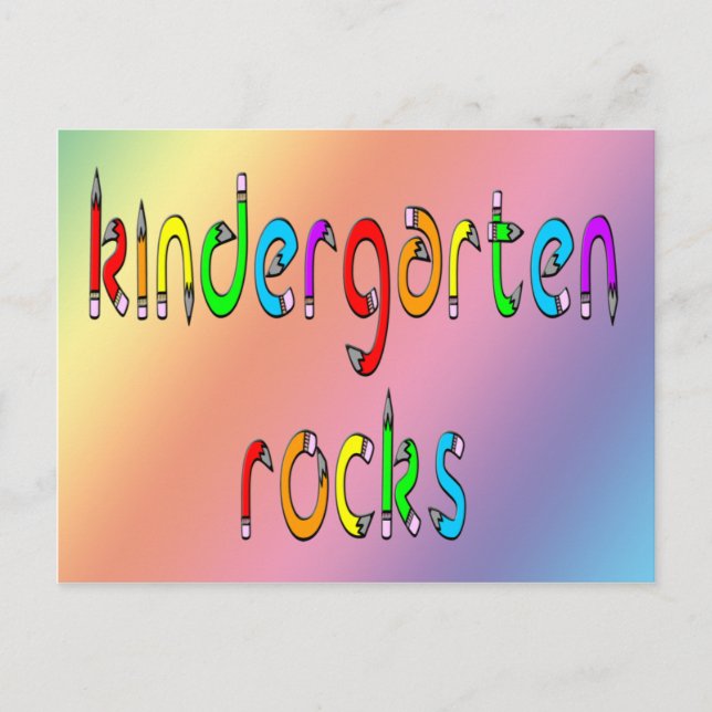 Kindergarten Rocks - Pencil Postcards (Front)