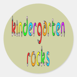 Kindergarten Rocks - Pencil Round Stickers
