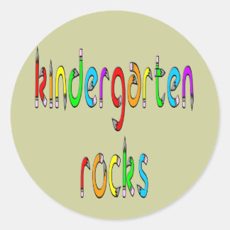 Kindergarten Rocks - Pencil Round Stickers
