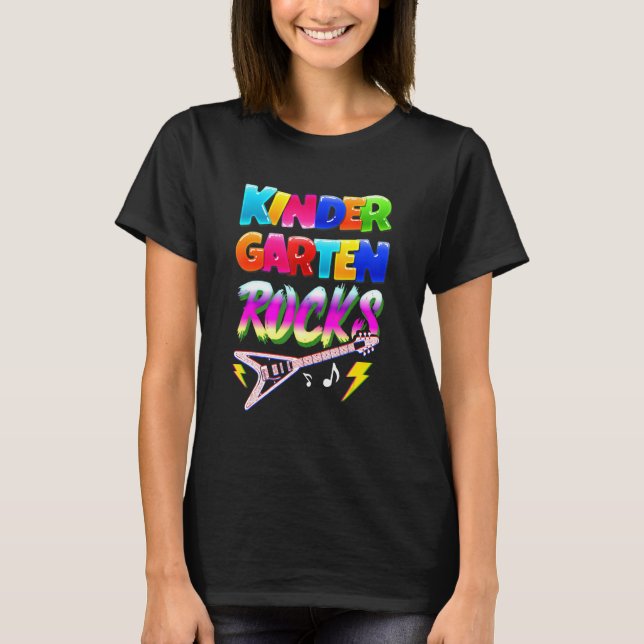 Kindergarten Rocks Preschooler Back to School Chal T-Shirt (Front)