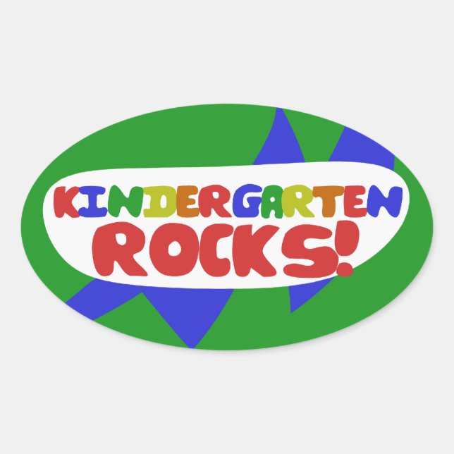 Kindergarten Rules Oval Sticker (Front)