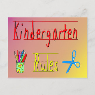 Kindergarten Rules Postcard