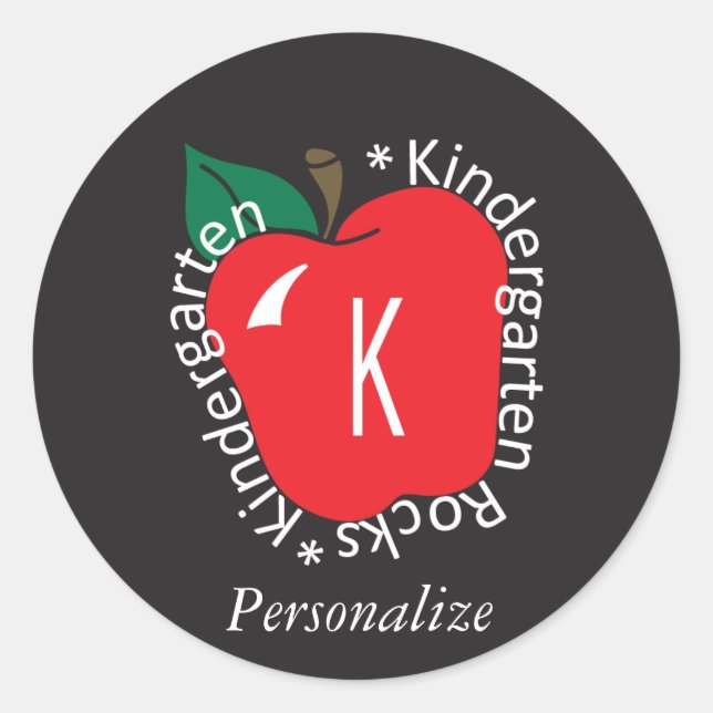 Kindergarten School Teacher Rocks Classic Round Sticker (Front)