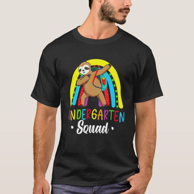 Kindergarten Squad Dabbing Sloth Back To School Sl T-Shirt (Front)
