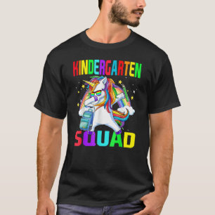 Kindergarten Squad Dabbing Unicorn Back To School T-Shirt
