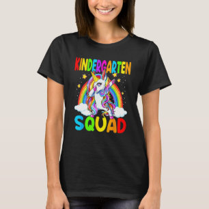 Kindergarten Squad Dabbing Unicorn Back To School T-Shirt