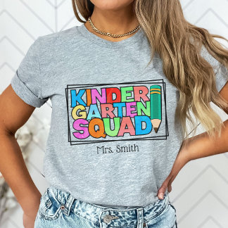 Kindergarten Squad Personalised Teacher T-Shirt