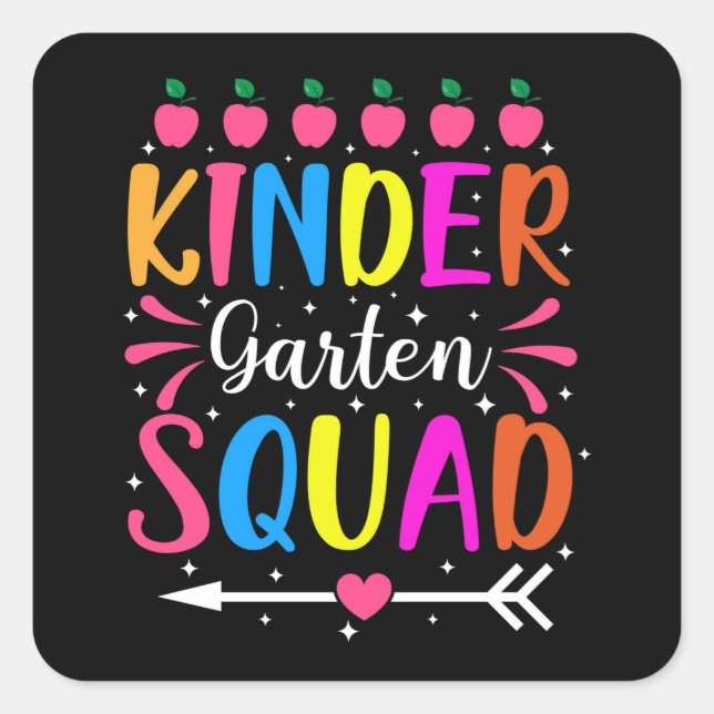 Kindergarten Squad Square Sticker (Front)