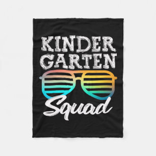 Kindergarten Squad Sungles Fun Kids Back To School Fleece Blanket