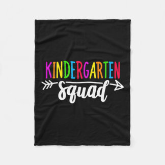 Kindergarten Squad Tee Teacher Back To School Fleece Blanket