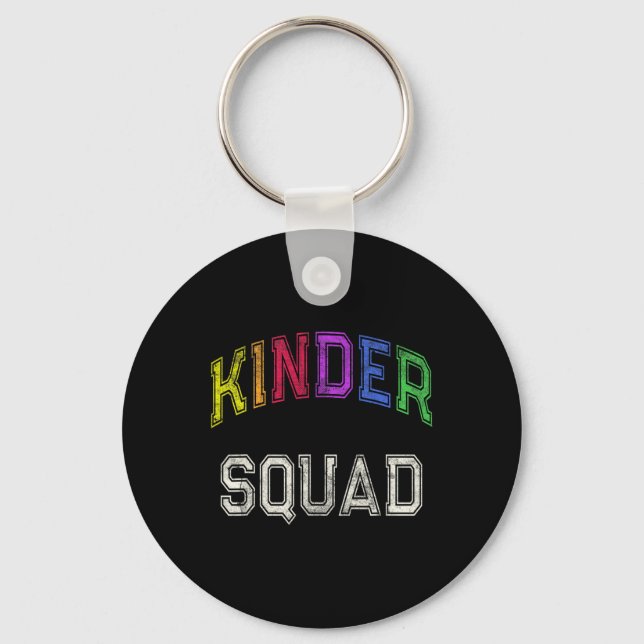 Kindergarten Student Kinder Squad Reading Teacher  Key Ring (Front)