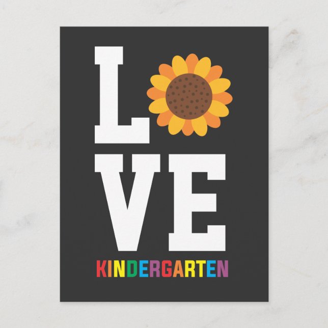 Kindergarten Sunflower Educator PreK Teacher Postcard (Front)