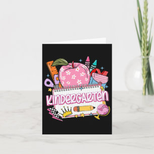 Kindergarten Teacher Back To School Apple Notebook Card