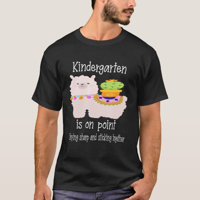 kindergarten teacher back To School llama Cactus C T-Shirt (Front)