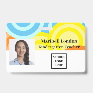 Kindergarten Teacher Colourful ID Badge