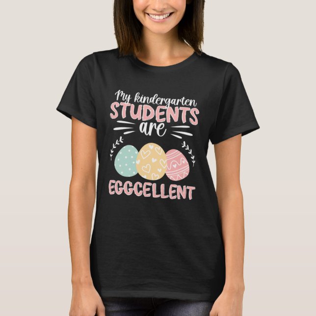 Kindergarten Teacher Easter Bunny Kindergarten Tea T-Shirt (Front)