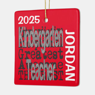 Kindergarten Teacher Extraordinaire CUSTOM Ceramic Ornament