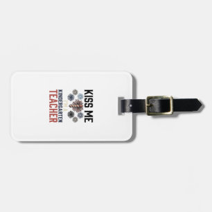 Kindergarten Teacher Fireworks Vintage Shirt Desig Luggage Tag