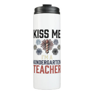 Kindergarten Teacher Fireworks Vintage Shirt Desig Thermal Tumbler