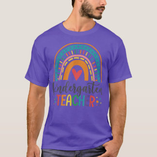 Kindergarten Teacher Funny Colourful Rainbow Back  T-Shirt