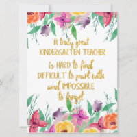 Kindergarten teacher gift Elementary school quote