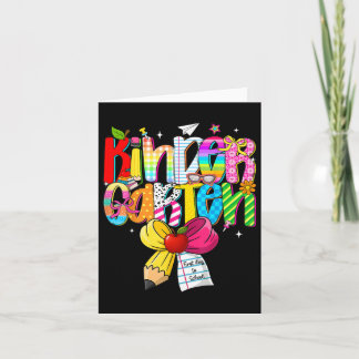 Kindergarten Teacher Kids Preppy Back To School Ki Card