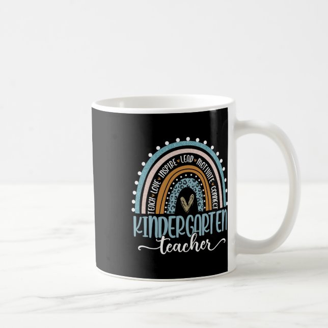 Kindergarten Teacher Leopard Rainbow First Day Of  Coffee Mug (Right)
