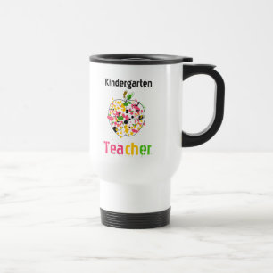 kindergarten teacher paint splatter apple Mug