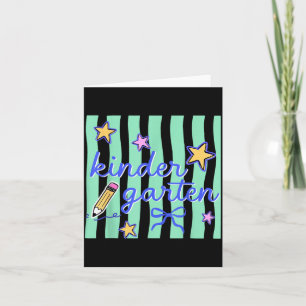 Kindergarten Teacher Preppy Ed Back To School Girl Card