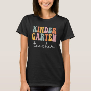 Kindergarten Teacher Retro Groovy Happy First Day T-Shirt