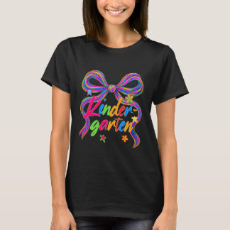 Kindergarten Teacher Squad Coquette Bow Back to Sc T-Shirt