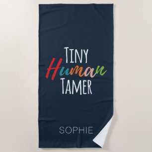 Kindergarten Teacher Tiny Human Tamer Personalised Beach Towel