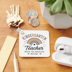 Kindergarten Teacher Where Adventure Begins Gift Key Ring