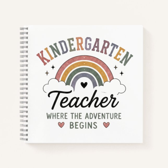 Kindergarten Teacher Where Adventure Begins Gift Notebook (Front)
